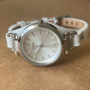 Fossil Mini Georgia White Leather Watch ES3267